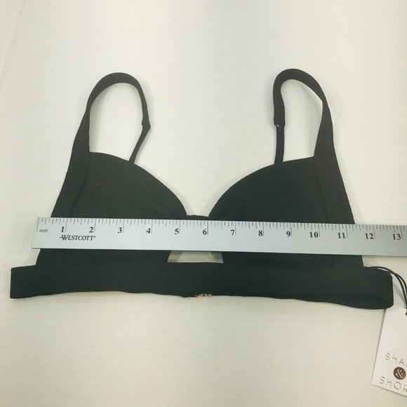 Shade And Shore Women's Size Small 4-6 Knot Front Crepe Texture Bikini Swim Top - Picture 9 of 16